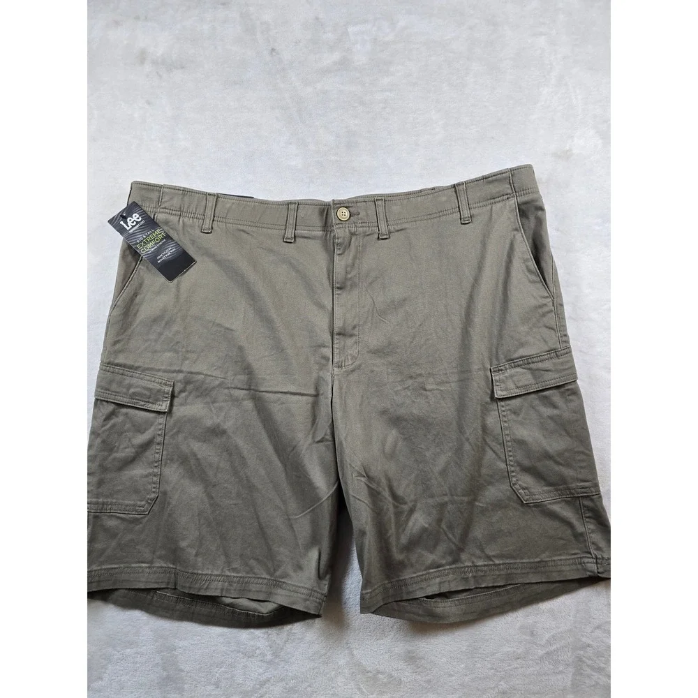 Lee Cargo Shorts Mens 50 Breen Olive Cotton Stretch Extreme Comfort Big Tall NEW